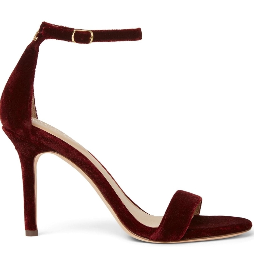 New Ralph Lauren Velvet Ankle Strap Heels Size 7